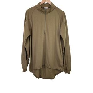 Nashbar green 1/4 zip long sleeve 100% Akwatek jersey cycling shirt XXL